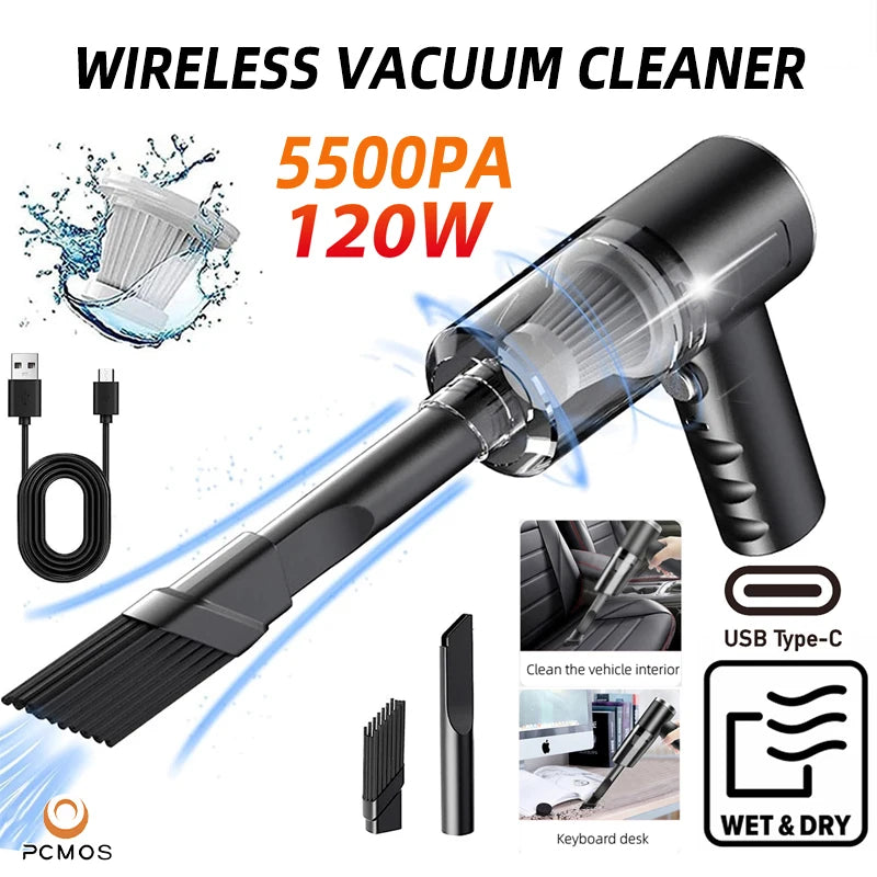 Unleash Cordless Power: The Ultimate 5500Pa, Wet & Dry Portable Vacuum for a Spotless Car & Home.Small Size, Big Clean: The Ultra-Portable Vacuum that Fits Anywhere You Need It